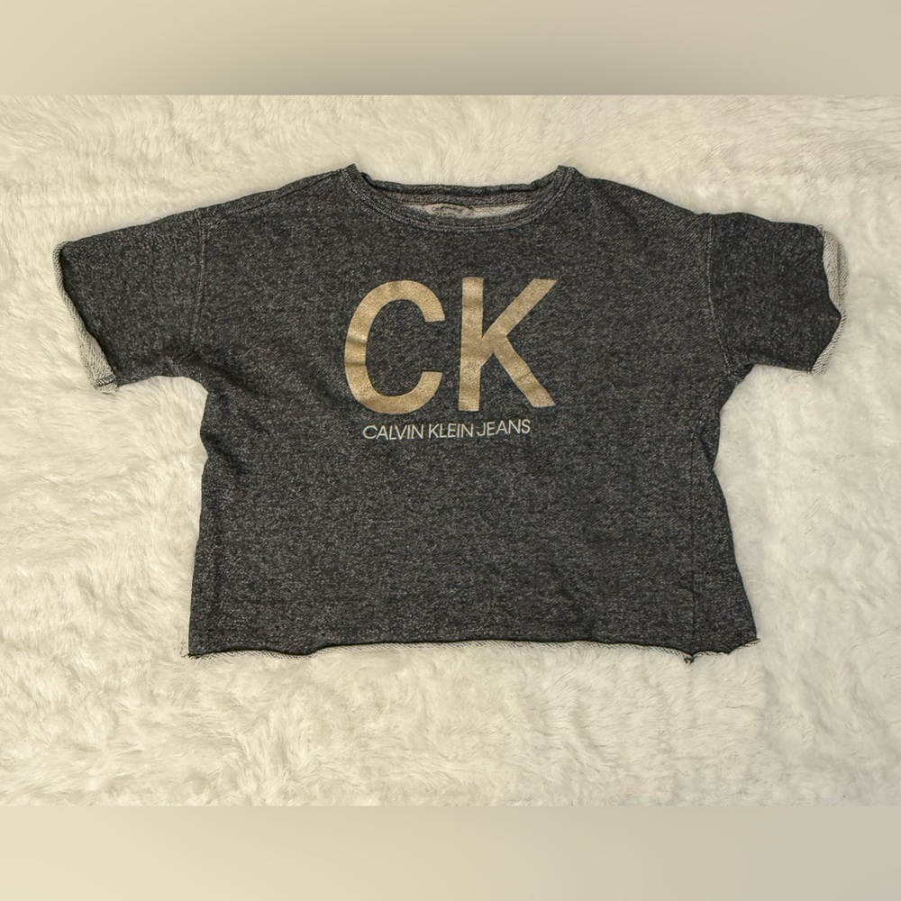 Calvin Klein Kids Charcoal Tee with Gold Logo